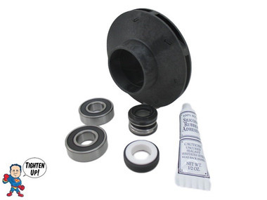 Watkins Hot Spring Impeller, (2) Bearing & Seal Kit XP2 2.5 HP 2 1/8" Eye Vendor # 4081, Wavemaster ,9000, 9200