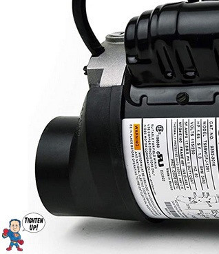 Note: If your original Pump has this on the back with a hose attached none of my pumps will have that nor will they be able to accept this part from your old pump.. You will save 100's of dollars over the original pump with that attachment that is only used to put heat from the motor under the tub and I believe the motors stay cooler without that device and last longer..