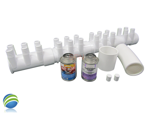 Water Manifold, Base Glue Kit,  2" with (22) 3/4" Outputs & Coupler Video How To