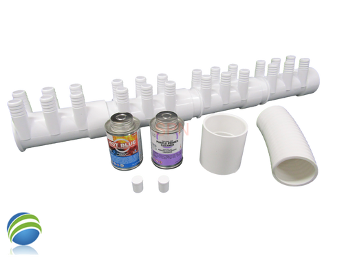 Water Manifold, Base Glue Kit,  2" with (24) 3/4" Outputs & Coupler Video How To