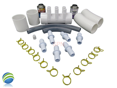 Manifold Hot Tub Spa 2" Slip x 2" Slip (6) 3/4" Coupler Glue Kit Video How To