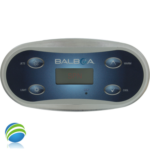 Topside Control, Balboa, VL406U, 4-Button, LCD, Jets-Warm-Light-Cool