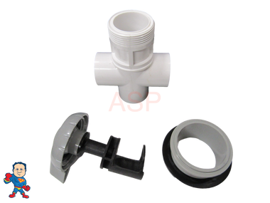 Small Diverter Valve, Hydro-Air,  Hydroflow, 1" Slip x 1" Slip x 1" Slip , 2 Port, Gray