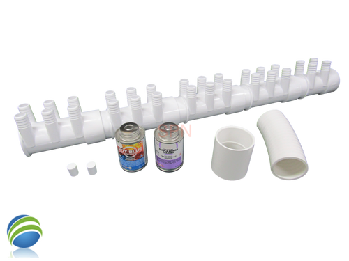 Water Manifold, Base Glue Kit,  2" with (28) 3/4" Outputs & Coupler Video How To