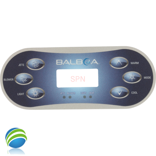 Overlay Sticker, Balboa, VL600, VL620, 6 Button, Jets, Blower, Light, Warm , Mode, Cool