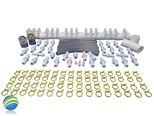 Manifold Hot Tub Spa Dead End (32) 3/4" Outlets with Coupler Glue Kit Video How To