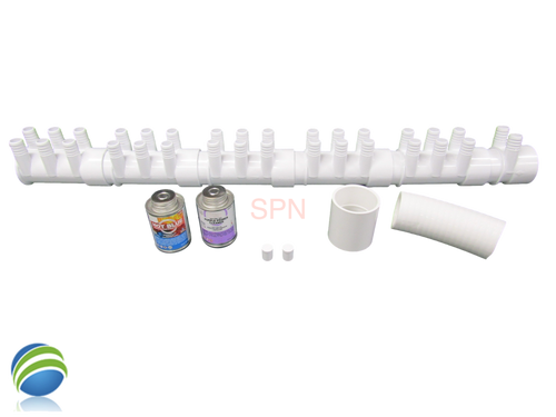 Water Manifold, Base Glue Kit,  2" with (32) 3/4" Outputs & Coupler Video How To