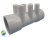 The manifold featured in this kit is Open on both ends.. Each end receives a 2" Pipe or fitting that would measure 2 3/8" OD..