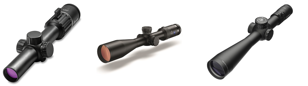 Burris RT6 1-6x24, Zeiss Conquest V$ 6-24x50, Leupold Mark 5HD 5-25x56