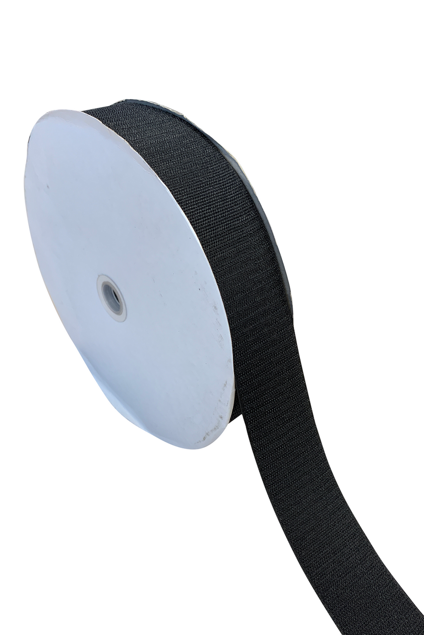 1 Black Fastener Adhesive Backed - Hook Only/Rough side (25 YD ROLL) -  Texas Fabrics and Foam