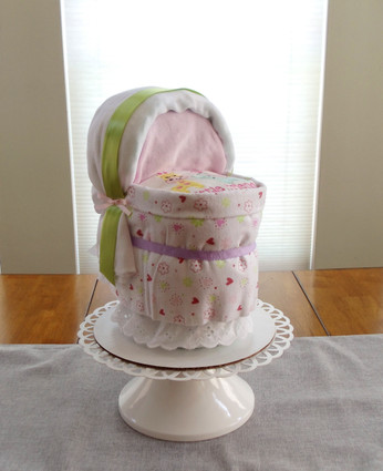 "Little Friends" Girl's Bassinet Diaper Cake