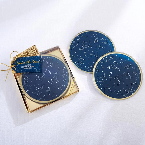 Under the Stars Glass Coaster set of 2