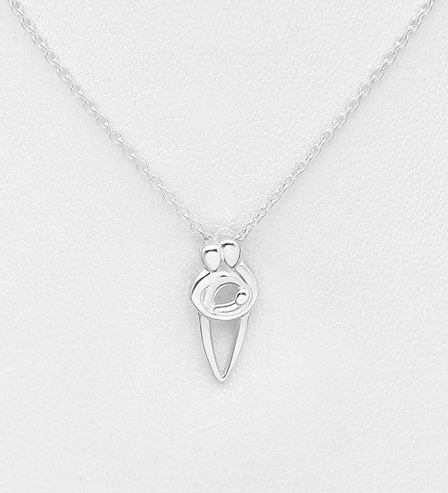 Sterling Silver Necklace Featuring Dad, Mom and Child