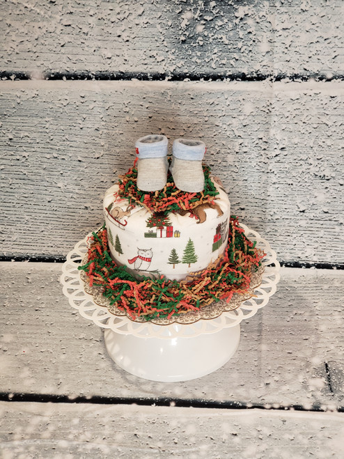 Christmas Woodland Bundt Diaper Cake