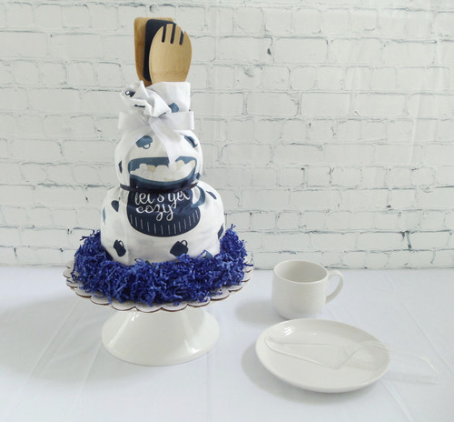 Let's Get Cozy Kitchen Towel Cake