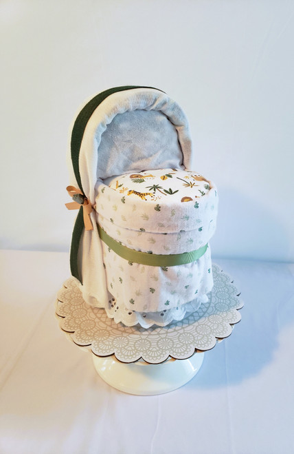 Unisex Safari Bassinet Diaper Cake