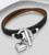 Black Heart Charm Leather Stainless Steel Bracelet