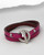 Deep Pink leather double wrap bar clasp bracelet