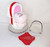 Valentine's Day girl "Cuter than Cupid" bassinet diaper cake
