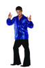 Adult 70s Sequined Shirt - Blue