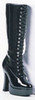 Adult Black Lace Up Knee High Boots