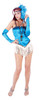 Adult Fringed Satin Sexy Flapper Costume - Blue