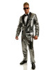 Mens 70's Silver Disco Dancin Tuxedo Jacket Inset