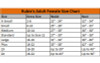 Womens Ghosted Costume Size Chart