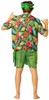 Adult Hula Guy Shirt, Shorts & Headpiece Costume Set