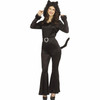 Adult Black Cat Hooded Jumpsuit Costume