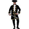 Men's Black Pirate Captain Costume - One Size