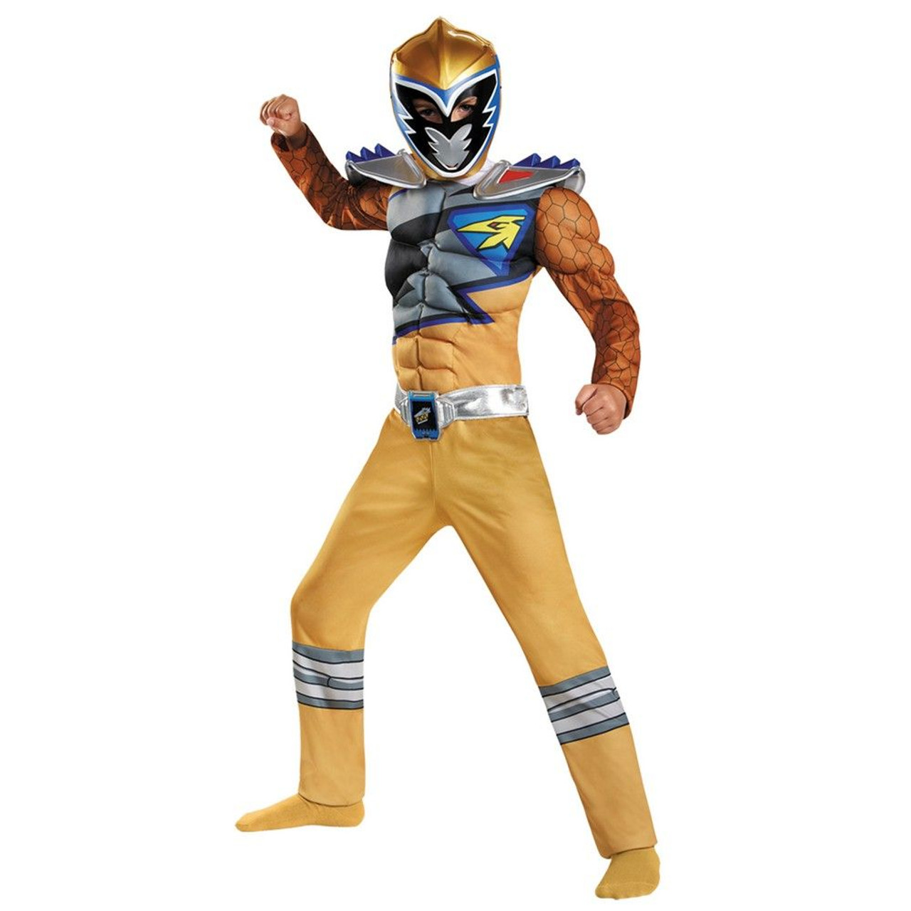 Boy's Gold Ranger Classic Muscle Costume - Dino Charge