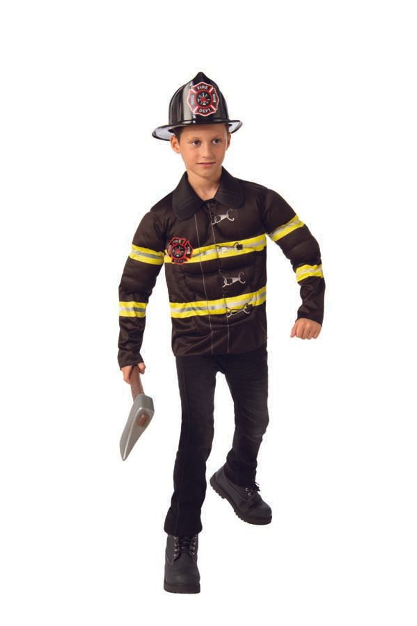 Kids Black Firefighter Costume