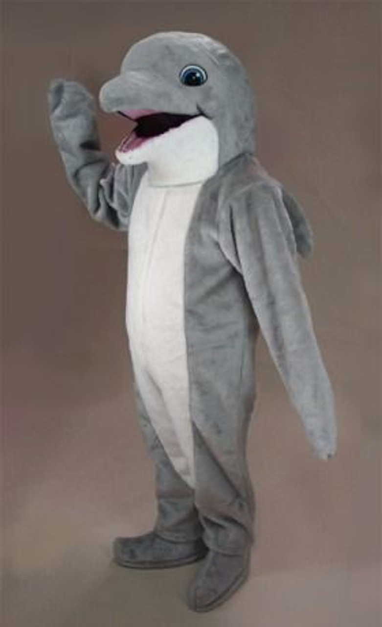 Grey Dolphin Mascot Costume