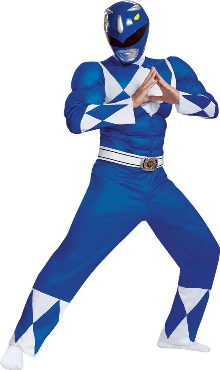 Men's Blue Ranger Classic Muscle Costume - Mighty Morphin