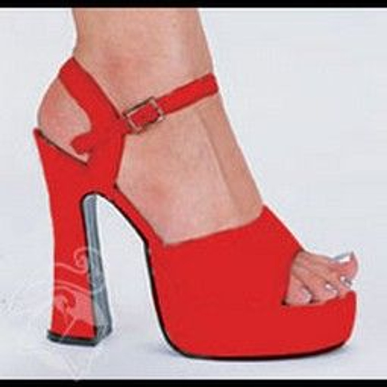 Adult Red Leather Platform Shoes