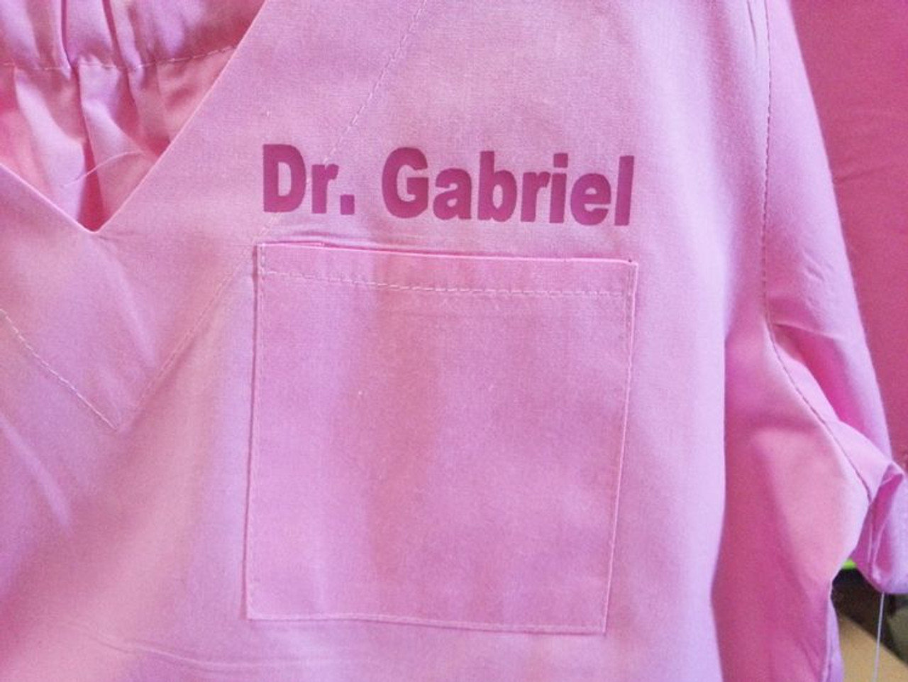 Personalized Child Doctor Scrubs Costume - Pink - inset