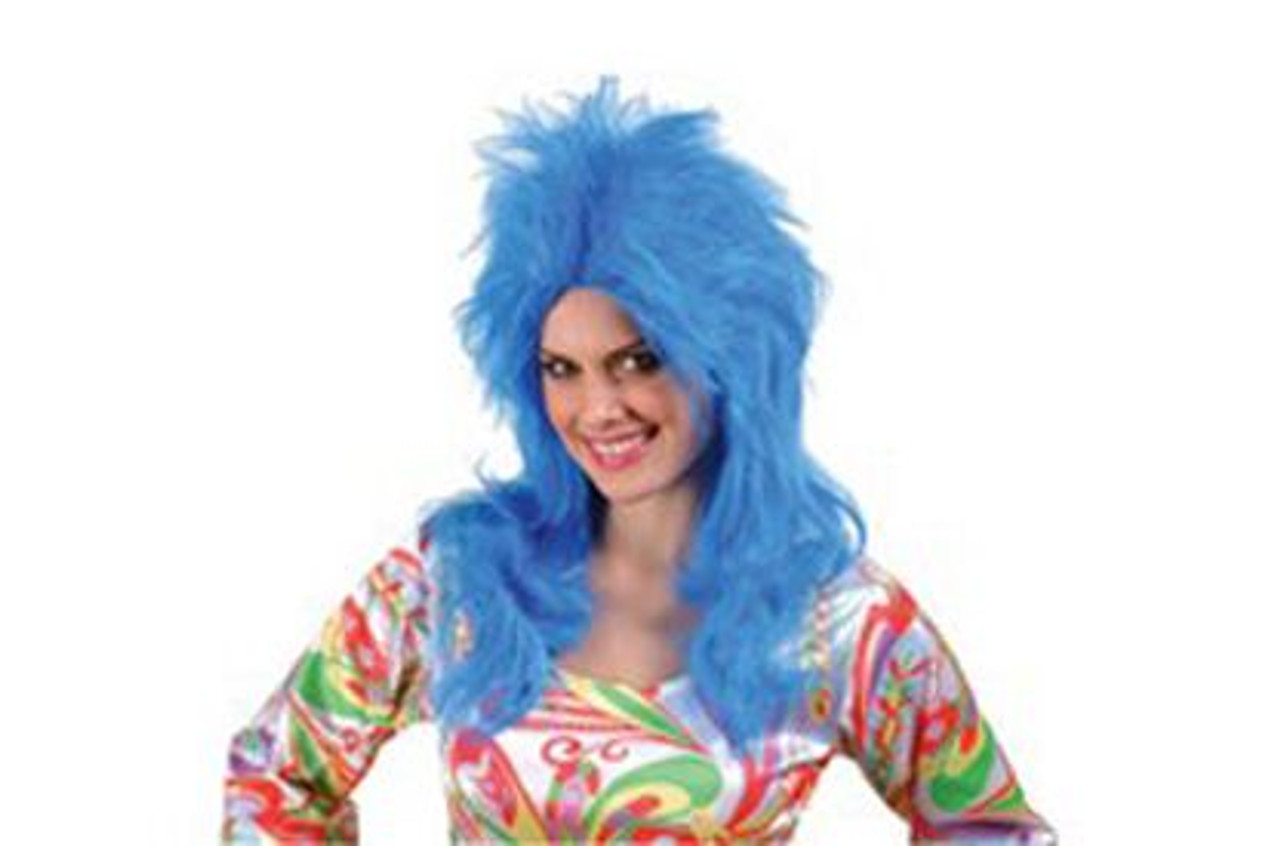 Feathered Glam Wig - Blue