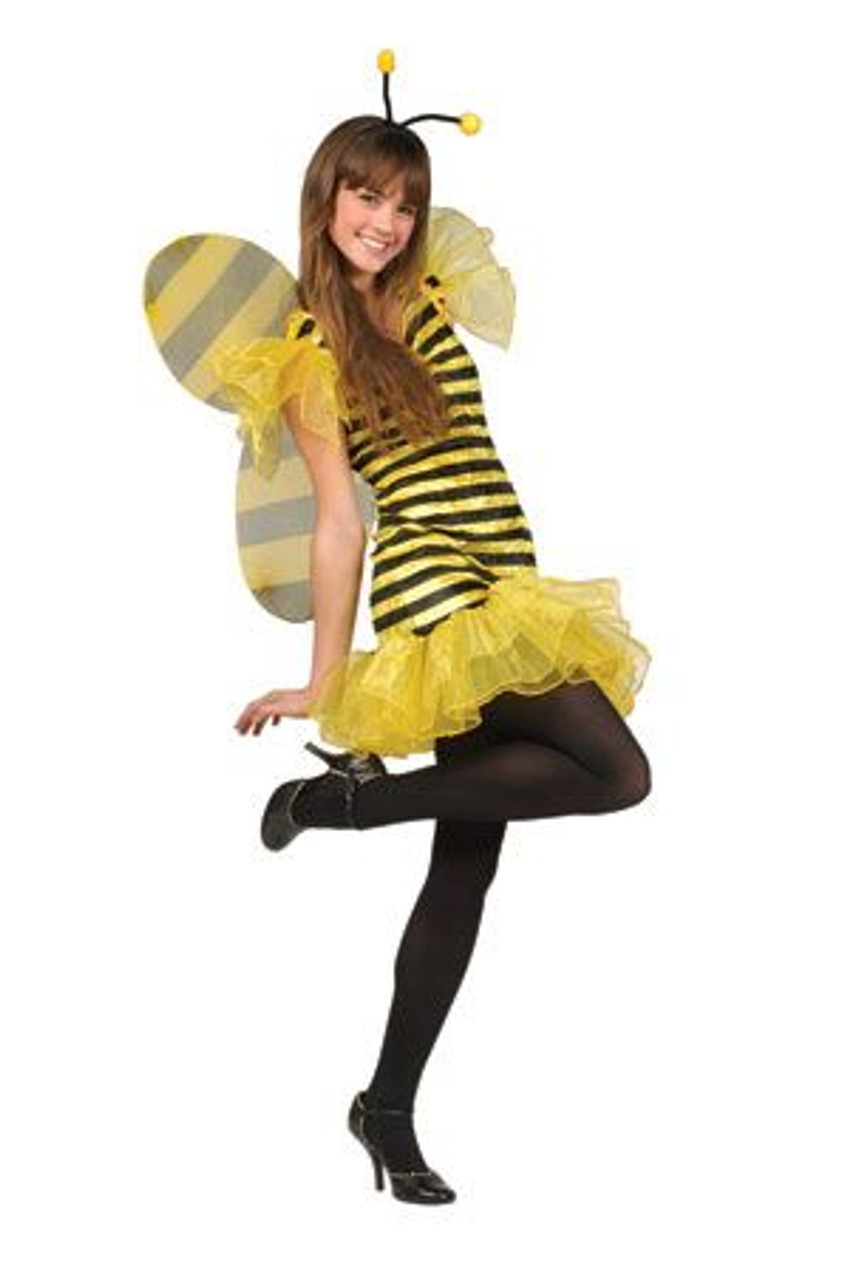 Rubie's Yellow & Black Striped Bumble Bee Girls Tights for Halloween Costume