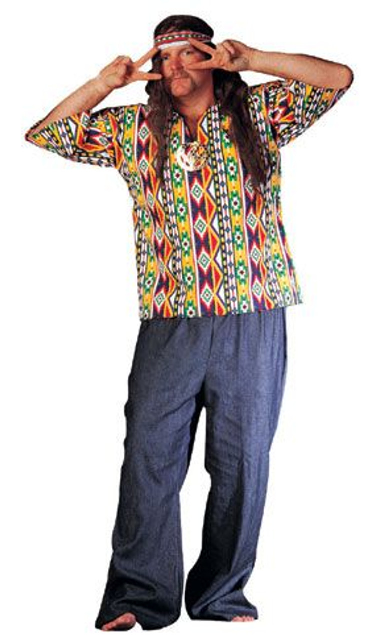 Adult 60's Male Hippie Costume (Multi Pattern)