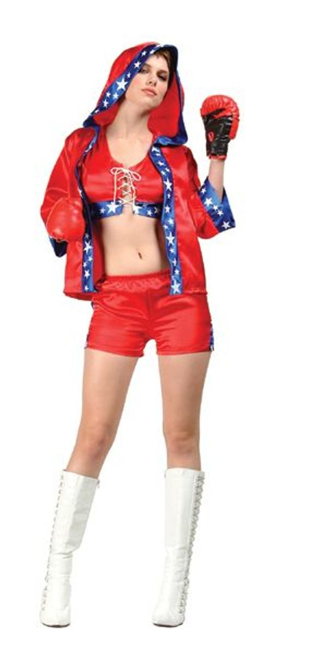 Adult Knock Out Sexy Boxer Costume - Red