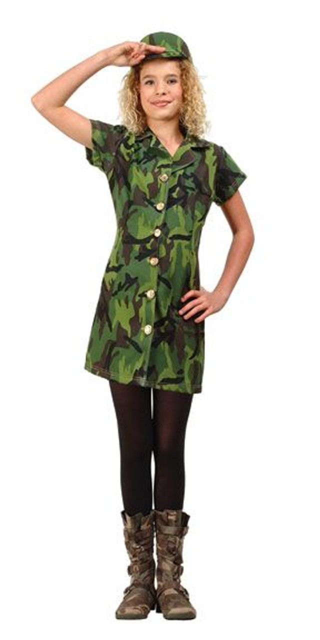 Preteen Jungle Soldier Girl Costume