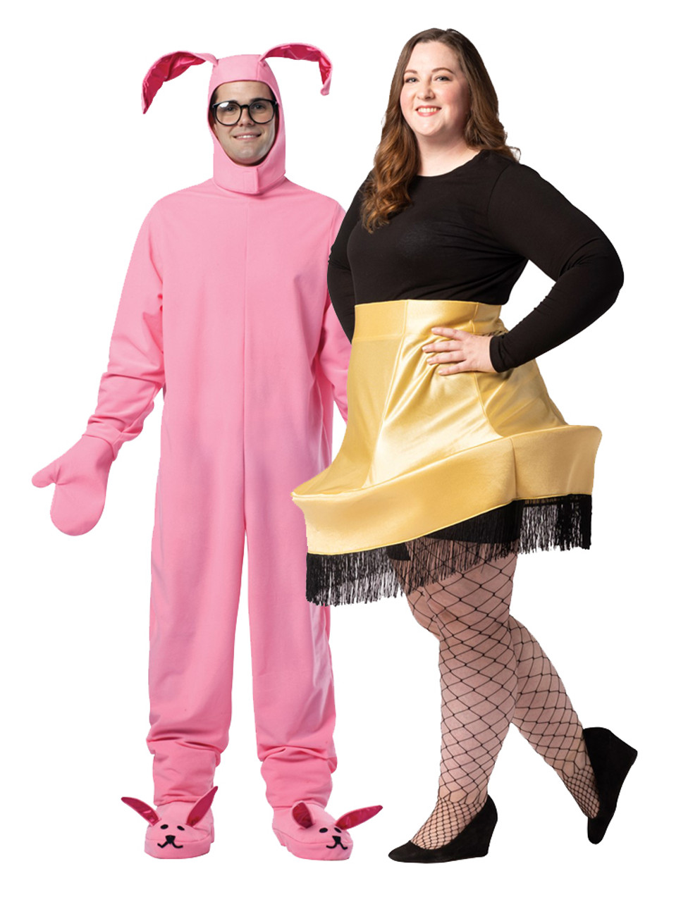 Adult Leg Lamp and Pink Bunny Costume Set