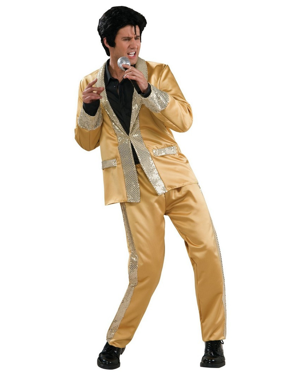 Men's Deluxe Elvis Gold Satin Costume