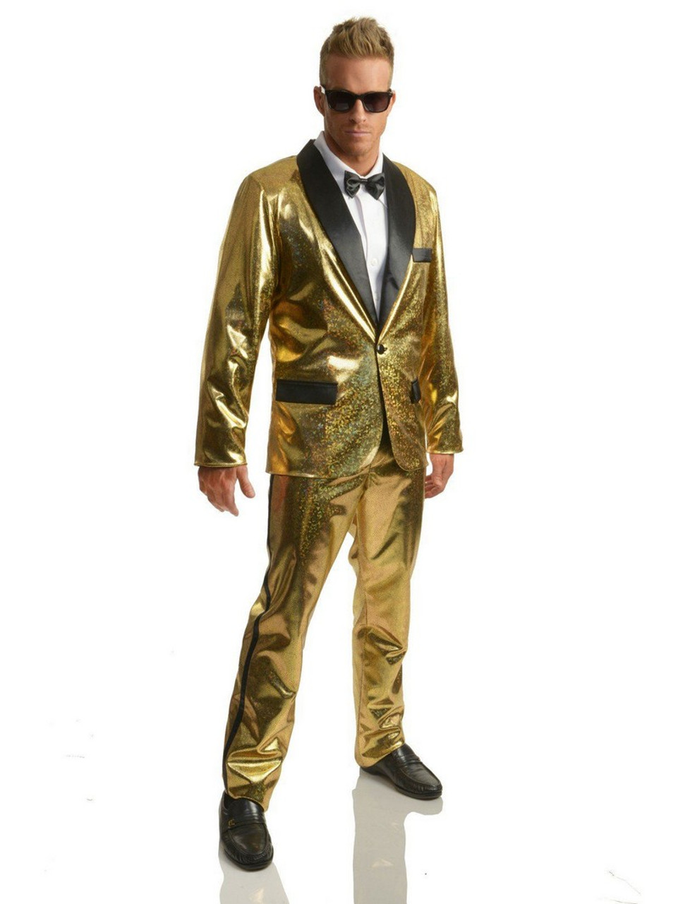 Mens 70's Gold Disco Dancin Tuxedo Jacket