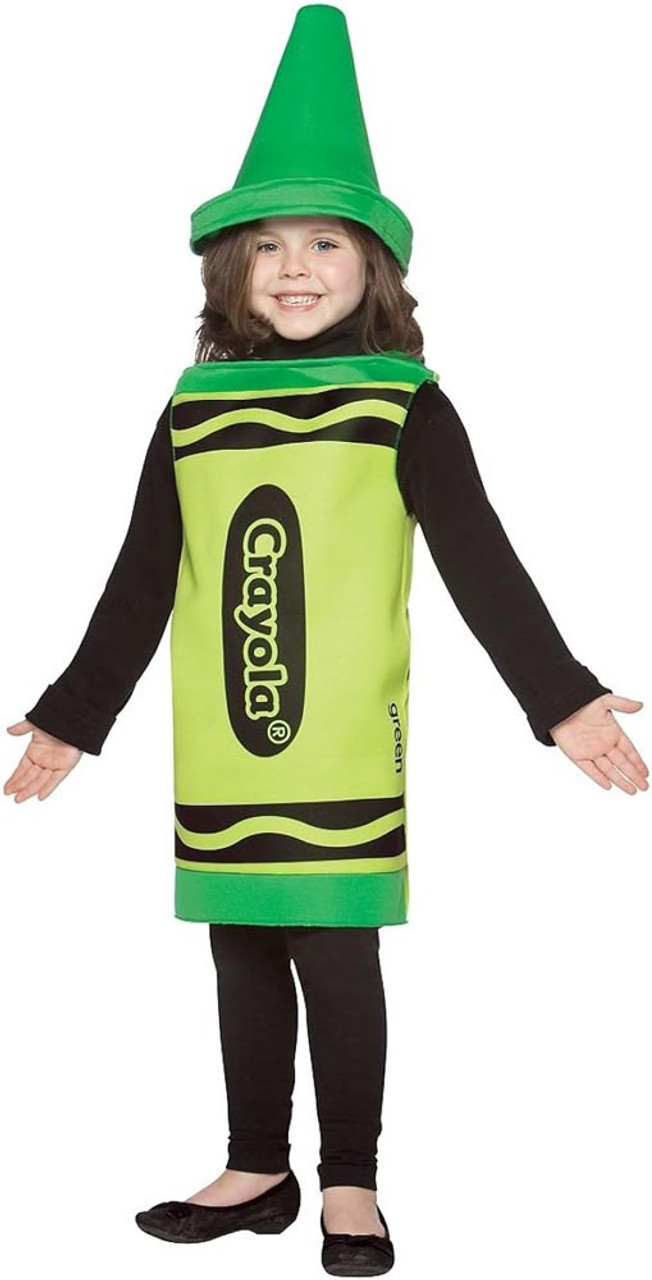 Child Green Crayola Crayon Costume - 7-10