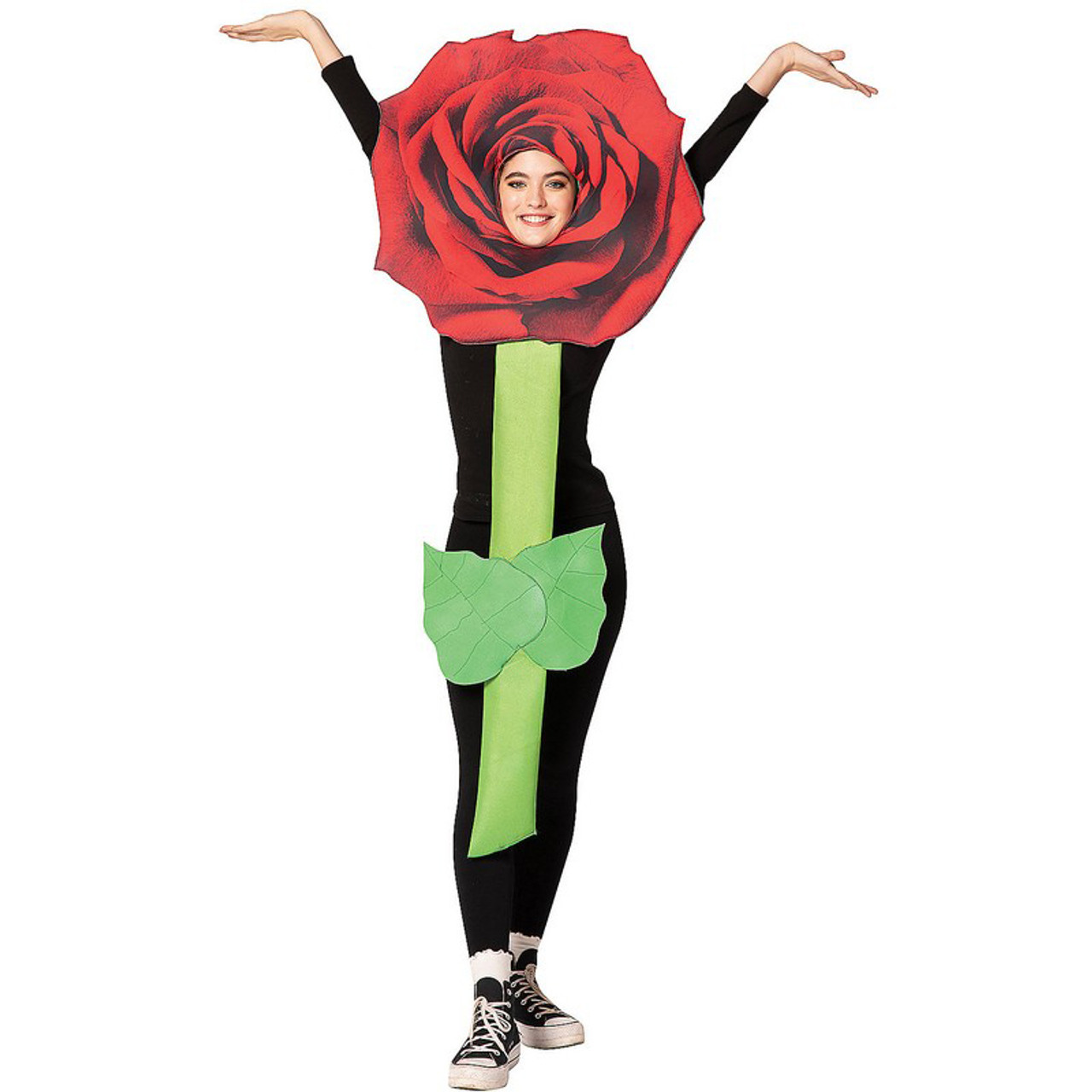 Adult Red Rose Flower Costume