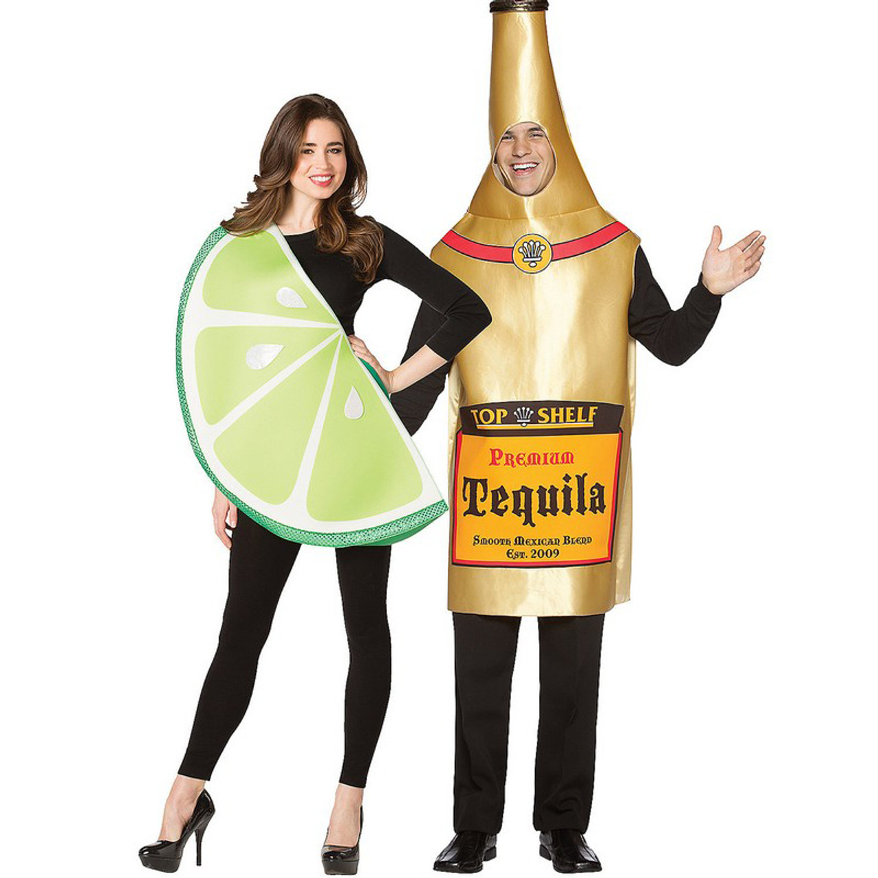 Tequila Bottle & Lime Slice Couples Costume