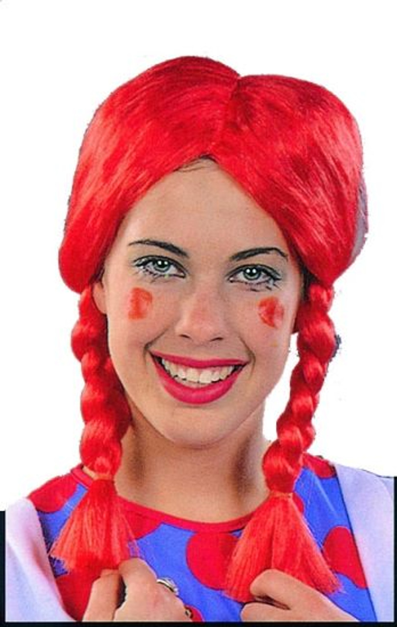 Adult Red Pigtail Wig