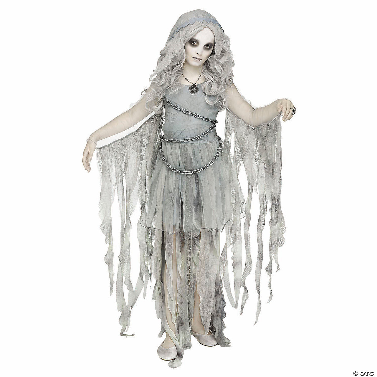 Girl's Gray Dress Enchanted Ghost Costume